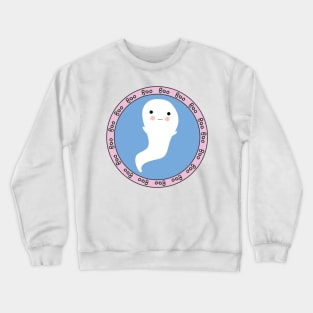 Sweet Ghost Emblem Halloween Circle Design Crewneck Sweatshirt